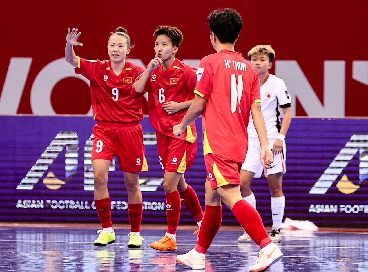 Tuyển Việt Nam có khởi đầu ấn tượng tại Vòng chung kết futsal nữ châu Á 2025. Ảnh: AFC Tuyển Việt Nam có khởi đầu ấn tượng tại Vòng chung kết futsal nữ châu Á 2025. Ảnh: AFC