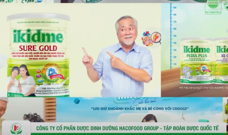 Một sản phẩm được Công ty cổ phần Dược dinh dưỡng Hacofood Group quảng cáo.