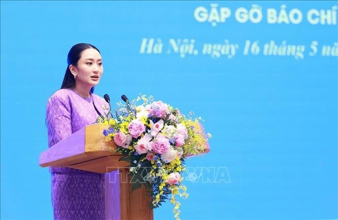 Thủ tướng Thái Lan Paetongtarn Shinawatra công bố Việt Nam và Thái Lan nâng cấp quan hệ lên Đối tác chiến lược toàn diện. Ảnh: Dương Giang/TTXVN