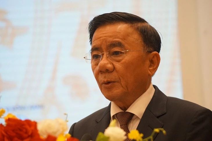 Ông Trần Cẩm Tú - ủy viên Bộ Chính trị, thường trực Ban Bí thư Trung ương Đảng - phát biểu tại hội thảo - Ảnh: T.ĐIỂU