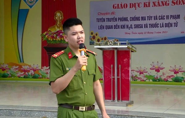Thượng úy Nguyễn Đăng Khải, cán bộ Phòng CSĐT tội phạm về ma túy Công an tỉnh Quảng Ninh.