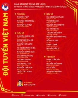 Danh sách tuyển Việt Nam