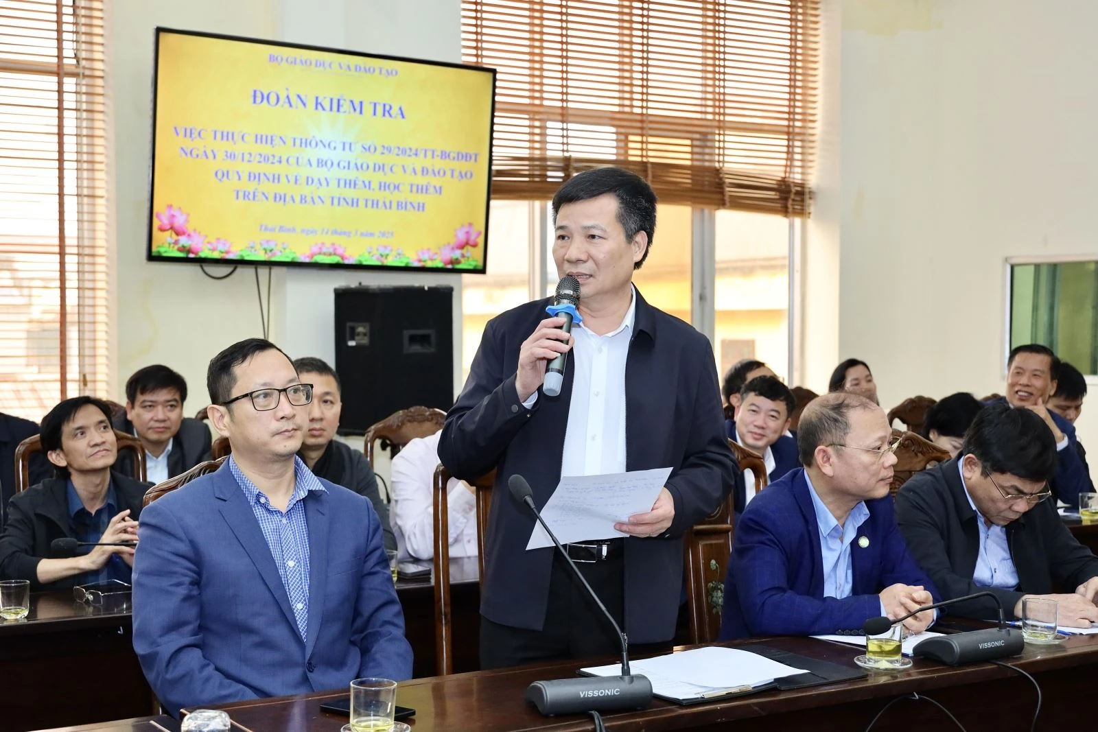 Các cơ sở giáo dục ở Thái Bình chia sẻ tâm tư với Bộ GD&amp;ĐT xung quanh việc triển khai thực hiện Thông tư 29. Ảnh: TH