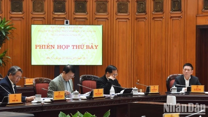 Các thành viên Ban Chỉ đạo tại Phiên họp. (Ảnh: TRẦN HẢI)