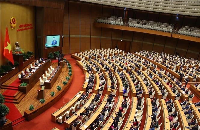 Chủ tịch Quốc hội Trần Thanh Mẫn phát biểu bế mạc kỳ họp. Ảnh: Văn Điệp/TTXVN