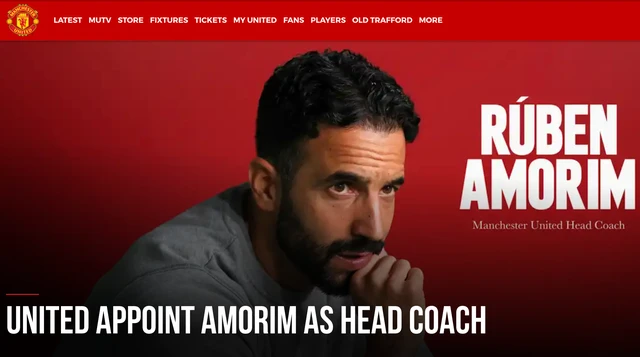 Thông báo chính thức của Man United về việc bổ nhiệm Ruben Amorim