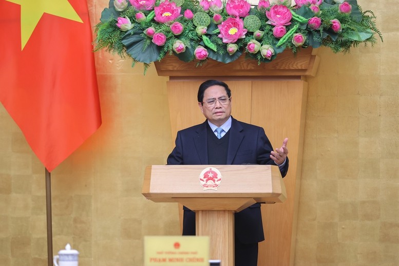 Thủ tướng Phạm Minh Chính nhấn mạnh: "Từng cơ quan đơn vị hoàn thành nhiệm vụ thì cả nước mới hoàn thành nhiệm vụ, từng tháng, từng quý đạt mục tiêu thì cả năm mới đạt mục tiêu đề ra" - Ảnh: VGP/Nhật Bắc Thủ tướng Phạm Minh Chính nhấn mạnh: "Từng cơ quan đơn vị hoàn thành nhiệm vụ thì cả nước mới hoàn thành nhiệm vụ, từng tháng, từng quý đạt mục tiêu thì cả năm mới đạt mục tiêu đề ra" - Ảnh: VGP/Nhật Bắc