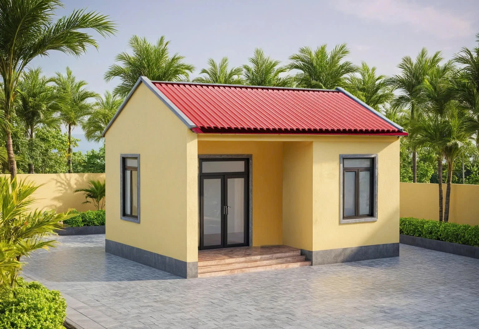 Phối cảnh ngôi nhà Mái ấm K26HLU đầu tiên sẽ được bàn giao cho gia đình anh Nông Văn Chuyên sau khi hoàn thành.jpg