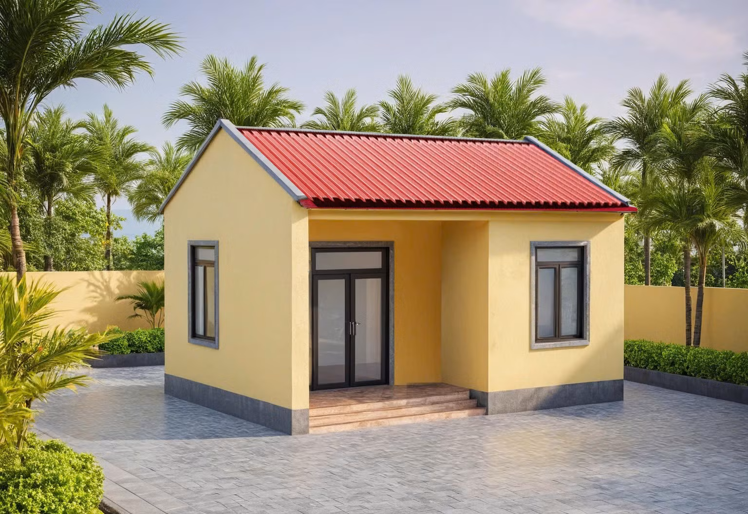 Phối cảnh ngôi nhà Mái ấm K26HLU đầu tiên sẽ được bàn giao cho gia đình anh Nông Văn Chuyên sau khi hoàn thành.jpg