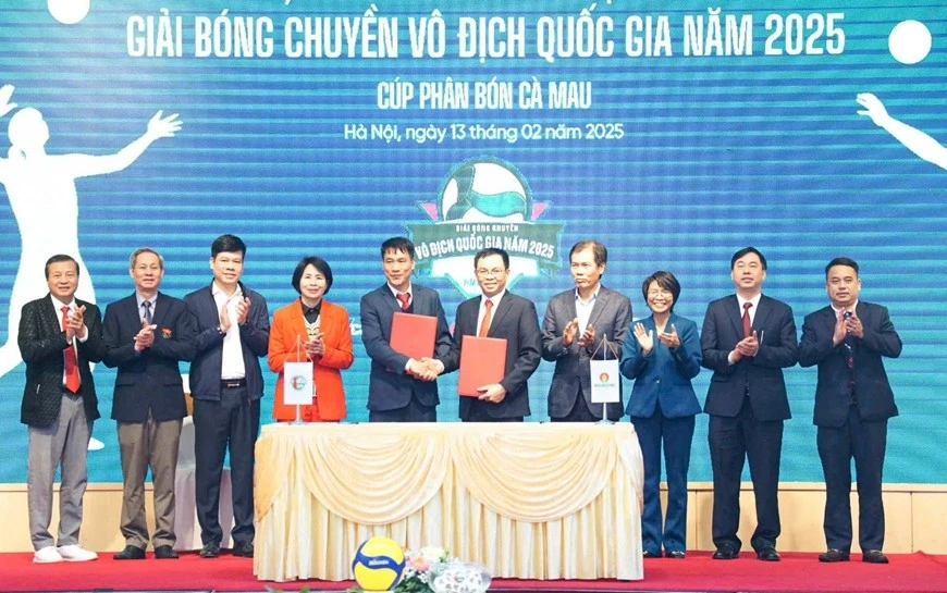 Công bố nhà tài trợ Giải bóng chuyền vô địch quốc gia 2025. Ảnh: VFV