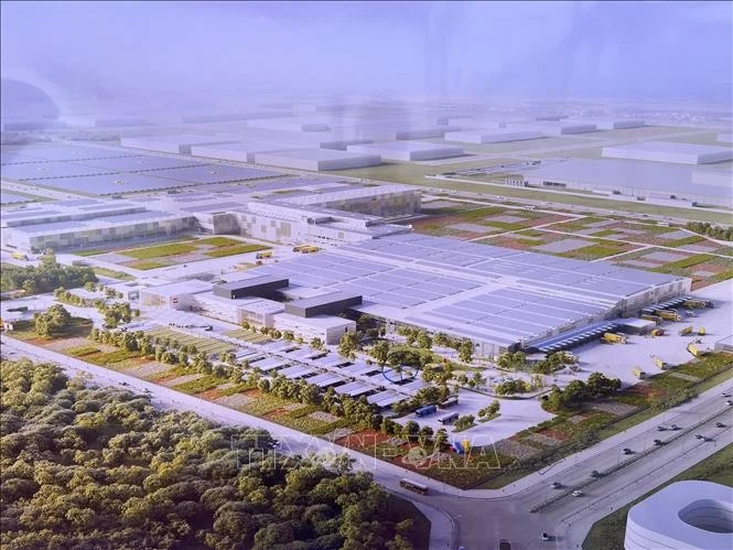 Mô hình nhà máy LEGO được khởi công xây dựng tại Khu công nghiệp VSIP III. Ảnh: Chí Tưởng/TTXVN