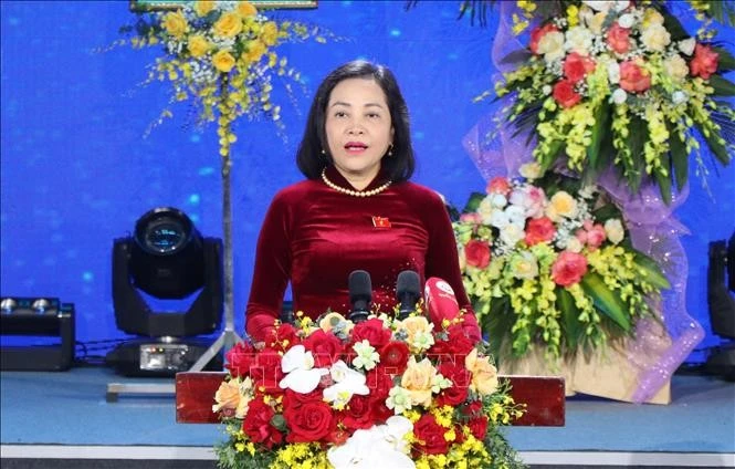 Phó Chủ tịch Quốc hội Nguyễn Thị Thanh phát biểu tại Lễ kỷ niệm. Ảnh: Thái Hùng/TTXVN