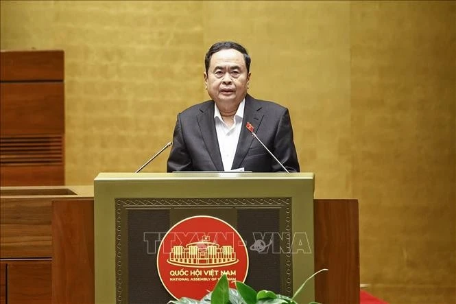 Chủ tịch Quốc hội Trần Thanh Mẫn phát biểu chỉ đạo hội nghị. Ảnh: Doãn Tấn/TTXVN