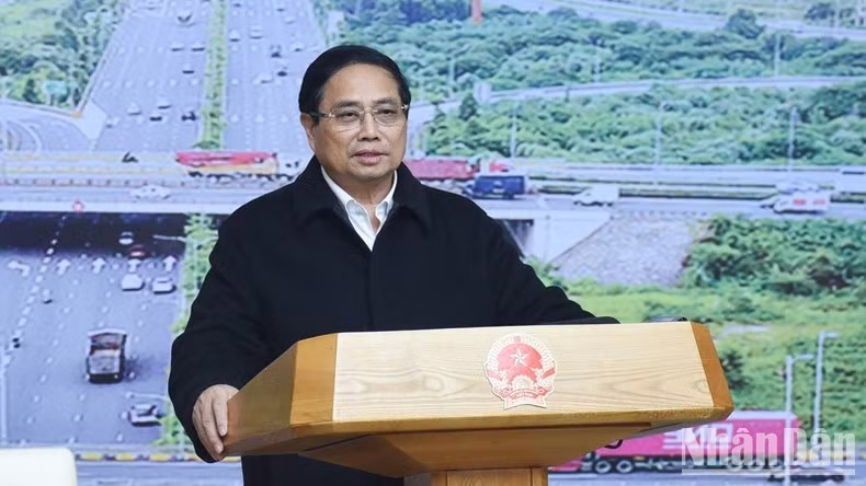 Thủ tướng Phạm Minh Chính phát biểu ý kiến tại Phiên họp thứ 16 của Ban Chỉ đạo. (Ảnh: TRẦN HẢI)