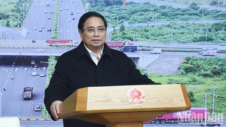 Thủ tướng Phạm Minh Chính phát biểu ý kiến tại Phiên họp thứ 16 của Ban Chỉ đạo. (Ảnh: TRẦN HẢI)