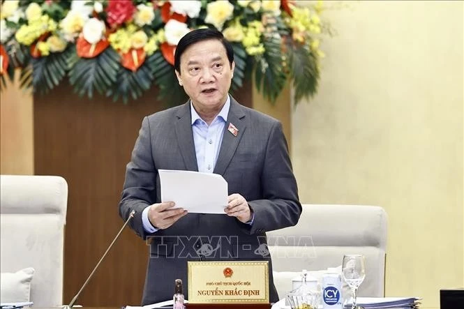 Phó Chủ tịch Quốc hội Nguyễn Khắc Định phát biểu. Ảnh: Doãn Tấn/TTXVN