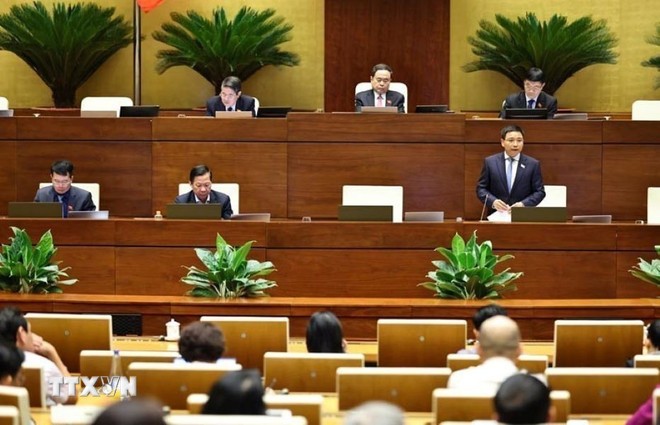 Bộ trưởng Bộ Tài chính Nguyễn Văn Thắng phát biểu giải trình, làm rõ một số vấn đề đại biểu Quốc hội nêu. (Ảnh: Minh Đức/TTXVN) Bộ trưởng Bộ Tài chính Nguyễn Văn Thắng phát biểu giải trình, làm rõ một số vấn đề đại biểu Quốc hội nêu. (Ảnh: Minh Đức/TTXVN)