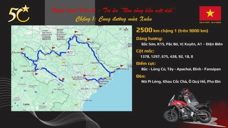 Ngay sau Lễ dâng hương, các thành viên Hội Biển đảo Việt Nam bắt đầu ngay Chặng 1 của hành trình.