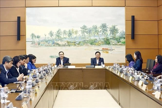 Chủ tịch Quốc hội Trần Thanh Mẫn, Đại biểu Quốc hội tỉnh Hậu Giang phát biểu.