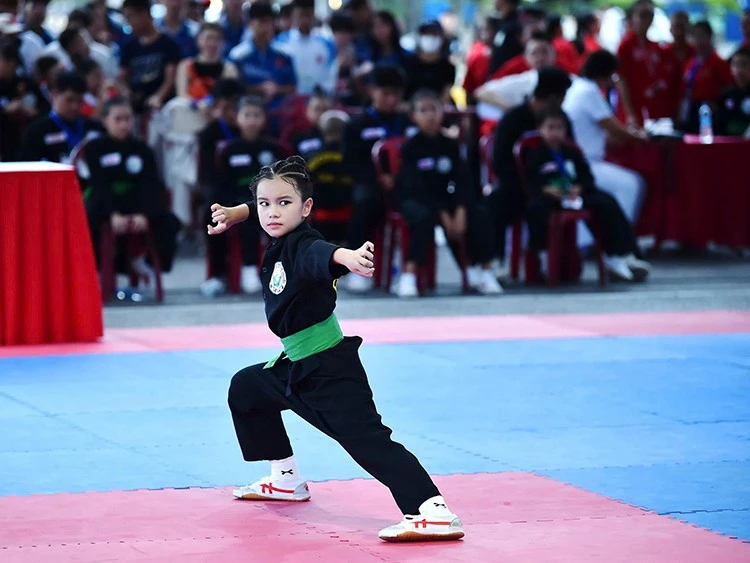 Vận động viên thi đấu tại Giải vô địch trẻ Võ cổ truyền quốc gia lần thứ XXVI.