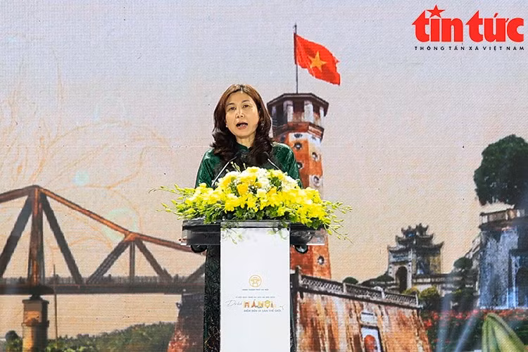 Giám đốc Sở Du lịch Hà Nội Đặng Hương Giang phát biểu tại lễ hội