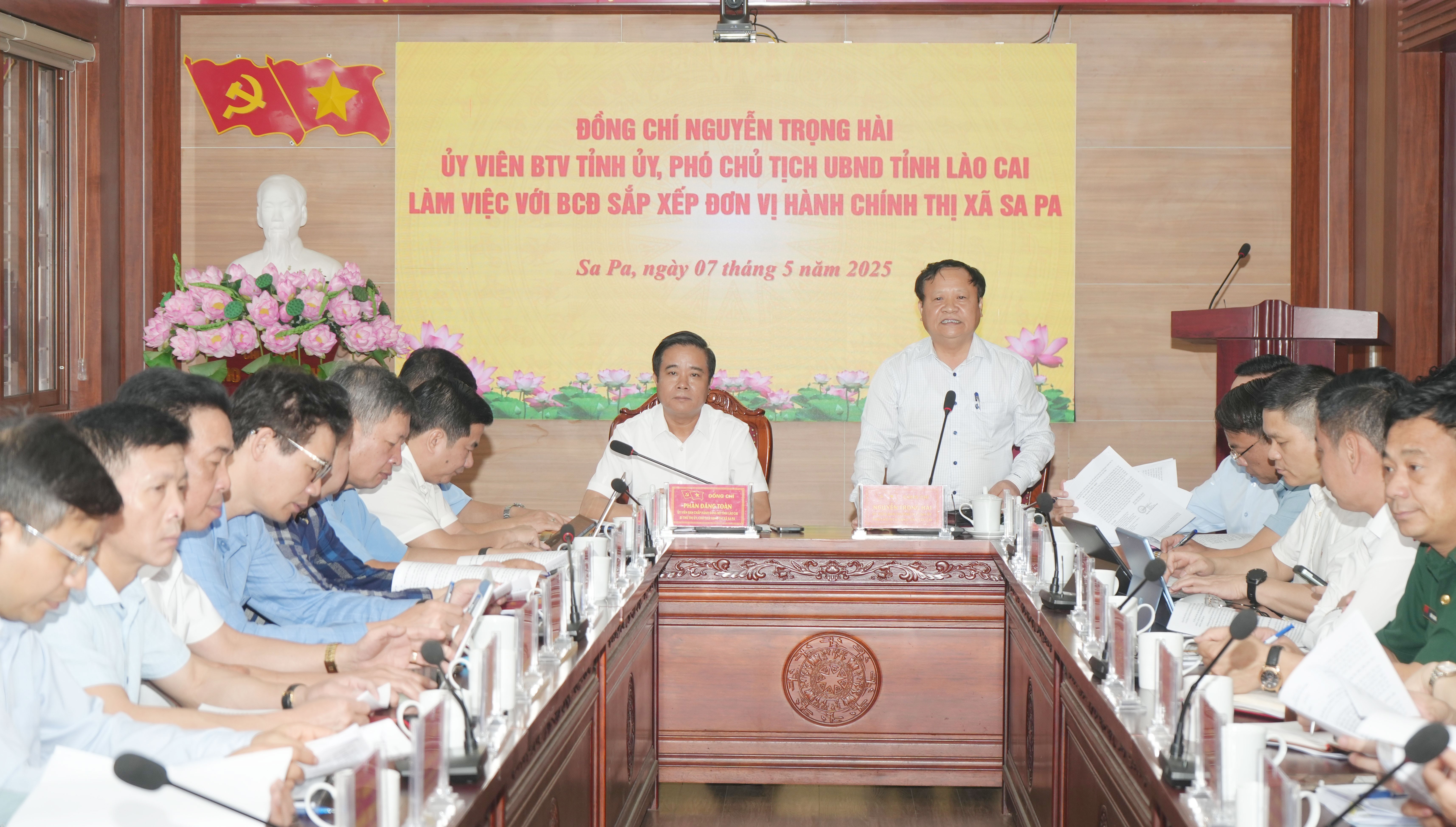 Phó Chủ tịch UBND tỉnh Nguyễn Trọng Hài phát biểu tại buổi làm việc. s-a.jpg