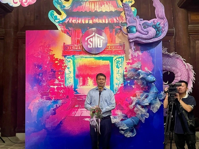 Ông Lê Xuân Kiêu, Giám đốc Trung tâm Hoạt động Văn hóa Khoa học Văn Miếu-Quốc Tử Giám chia sẻ tại sự kiện.