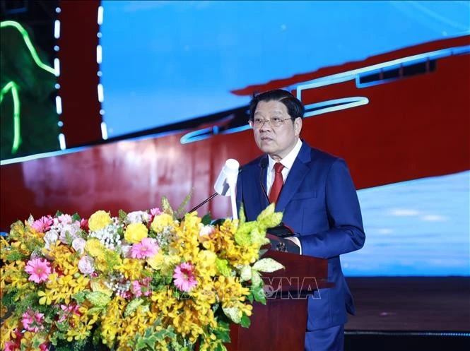 Đồng chí Phan Đình Trạc, Ủy viên Bộ Chính trị, Bí thư Trung ương Đảng, Trưởng ban Nội chính Trung ương phát biểu. Ảnh: Xuân Triệu/TTXVN