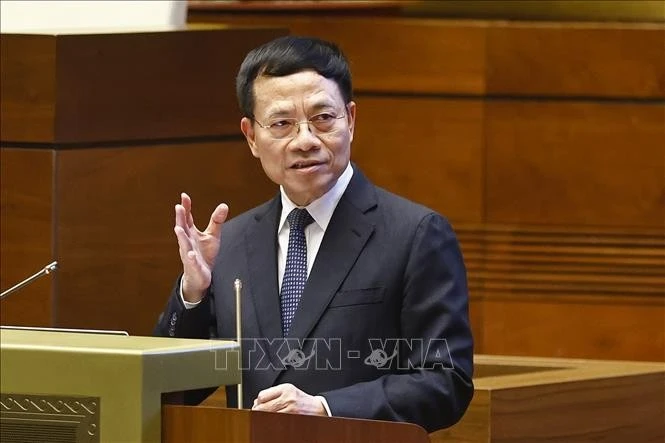 Bộ trưởng Khoa học và Công nghệ Nguyễn Mạnh Hùng phát biểu. Ảnh: Doãn Tấn/TTXVN