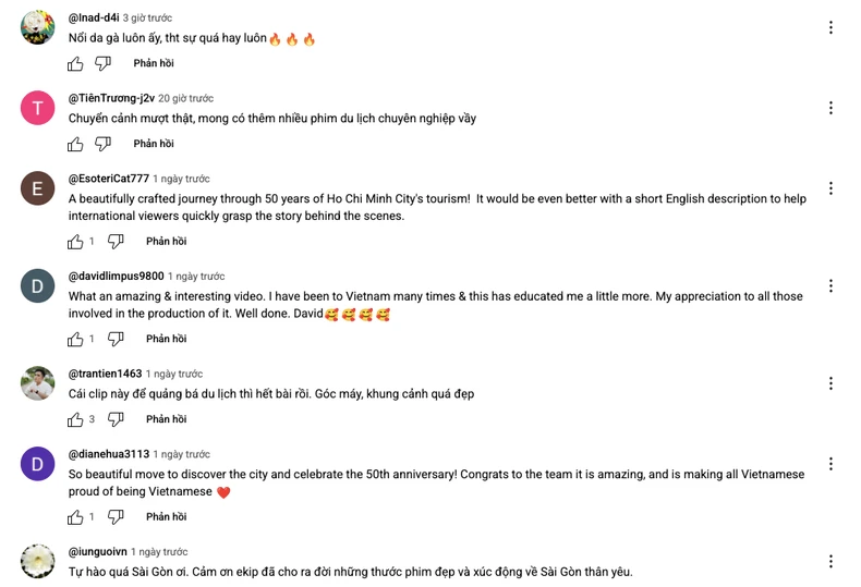 Một số phản hồi, bình luận tích cực về bộ phim. (Ảnh chụp màn hình)