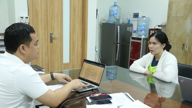 Đối tượng Phạm Trần Phương Anh tại cơ quan điều tra. Đối tượng Phạm Trần Phương Anh tại cơ quan điều tra.