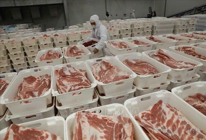 Sản phẩm thịt lợn mát thương hiệu “MEATDeli”. Ảnh: Vũ Sinh/TTXVN