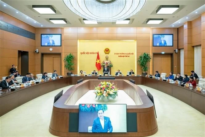 Chủ tịch Quốc hội Trần Thanh Mẫn phát biểu bế mạc phiên họp thứ 42, chiều tối 10/2. Ảnh: Doãn Tấn/TTXVN