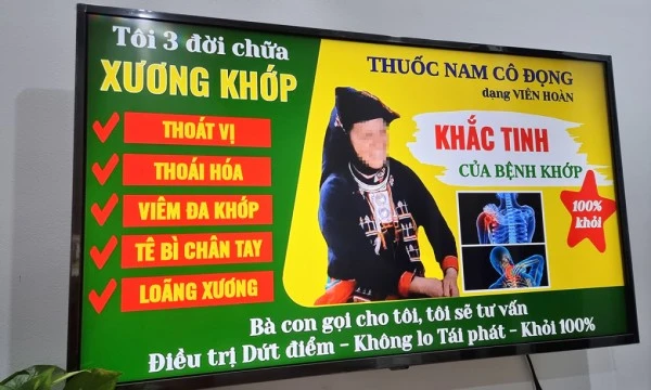 Quảng cáo thuốc đông y chữa xương khớp trên mạng xã hội.