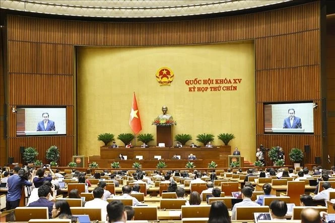 Chủ tịch Quốc hội Trần Thanh Mẫn chủ trì và điều hành phiên chất vấn và trả lời chất vấn của các đại biểu Quốc hội. Ảnh: TTXVN