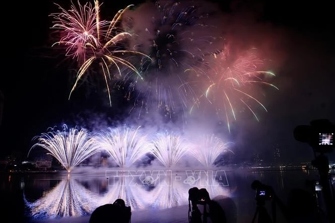 Màn trình diễn pháo hoa của đội Đà Nẵng. Ảnh: Trần Lê Lâm/TTXVN