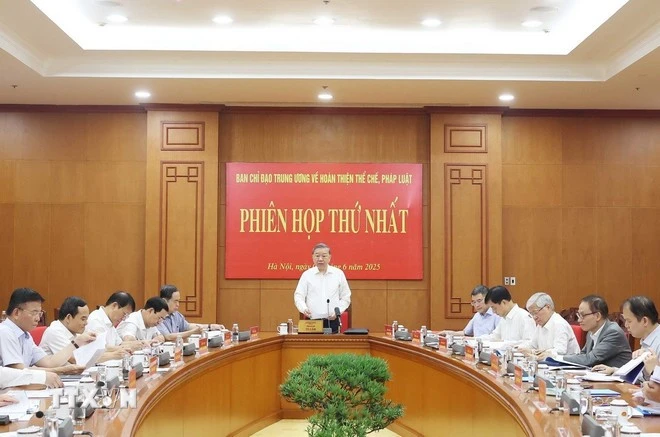 Tổng Bí thư Tô Lâm chủ trì phiên họp. (Ảnh: Thống Nhất/TTXVN)