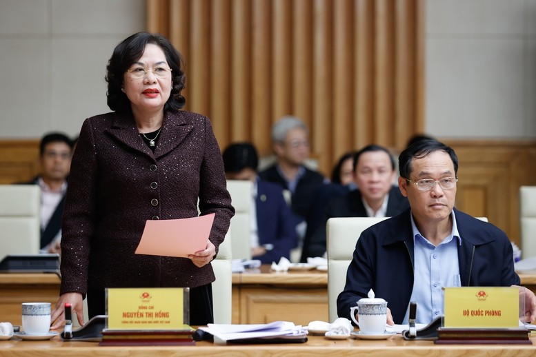 Thống đốc Ngân hàng Nhà nước Nguyễn Thị Hồng phát biểu tại hội nghị - Ảnh: VGP/Nhật Bắc Thống đốc Ngân hàng Nhà nước Nguyễn Thị Hồng phát biểu tại hội nghị - Ảnh: VGP/Nhật Bắc