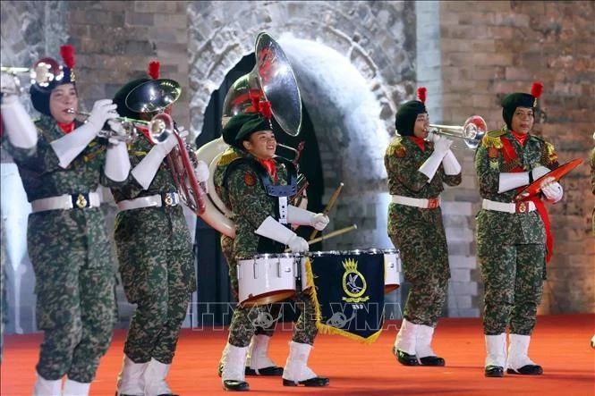 Chương trình biểu diễn của Đoàn quân nhạc Quân đội Malaysia. Ảnh: Phạm Kiên/TTXVN