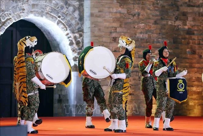 Chương trình biểu diễn của Đoàn quân nhạc Quân đội Malaysia. Ảnh: Phạm Kiên/TTXVN