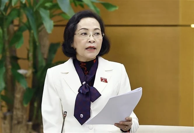 Phó Chủ tịch Quốc hội Nguyễn Thị Thanh phát biểu. Ảnh: Doãn Tấn/TTXVN