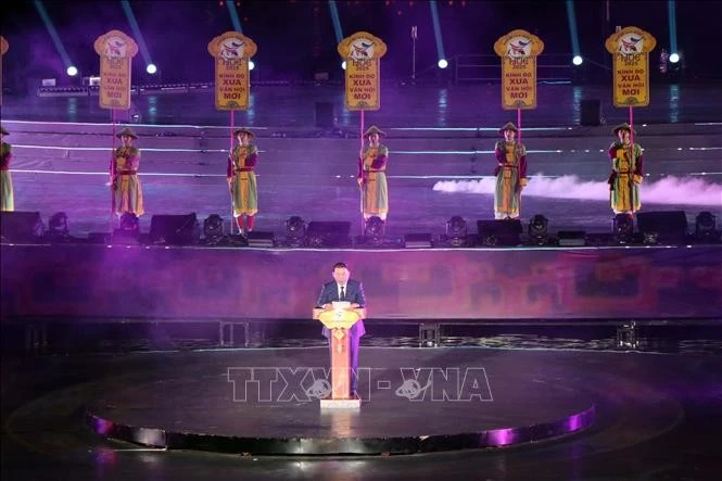 Bộ trưởng Bộ Văn hóa, Thể thao và Du lịch Nguyễn Văn Hùng, Trưởng Ban Chỉ đạo Năm Du lịch quốc gia phát biểu tại lễ khai mạc.