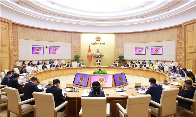 Phiên họp Chính phủ thường kỳ tháng 5 năm 2025. Ảnh: Dương Giang/TTXVN