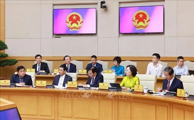 Các thành viên Chính phủ và đại biểu tham dự phiên họp. Ảnh: Dương Giang/TTXVN