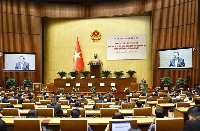 Chủ tịch Quốc hội Trần Thanh Mẫn phát biểu chỉ đạo hội nghị. Ảnh: Doãn Tấn/TTXVN