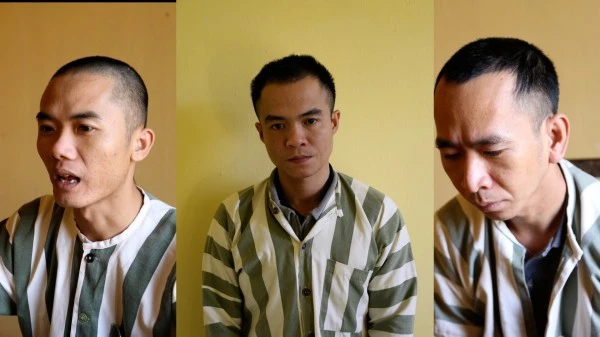 Từ trái qua phải, các đối tượng: Đặng Thanh Hoàng, Nguyễn Xuân Huy và Trần Minh Ý.