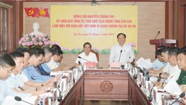 Các đồng chí lãnh đạo tỉnh làm việc với một số địa phương về công tác sắp xếp đơn vị hành chính cấp xã