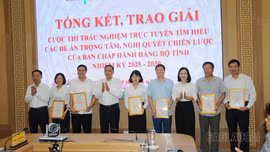 Tổng kết, trao giải Cuộc thi trắc nghiệm trực tuyến tìm hiểu các đề án trọng tâm, nghị quyết chiến lược của Ban Chấp hành Đảng bộ tỉnh