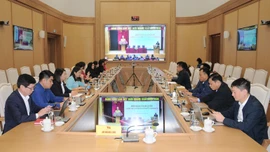 Toàn cảnh Hội nghị tại điểm cầu Văn phòng Tỉnh ủy Lào Cai