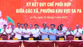 Phường Sa Pa và 5 xã mới thuộc thị xã Sa Pa cũ ký quy chế phối hợp 